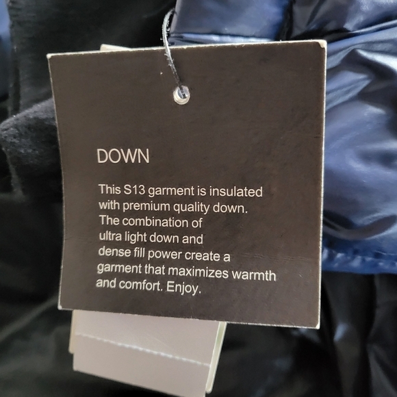 New S13 Kylie Gloss Duck Down Puffer Navy Jacket Coat NWT Size Large - Picture 8 of 11